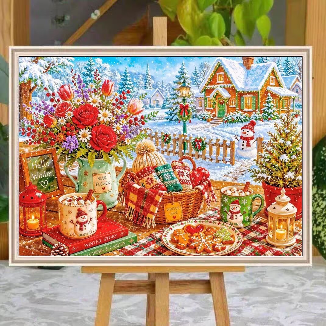ชุดงานปักครอสสติชลายฤดูหนาว 9C - Embroidery X Stitch บทวิจารณ์และราคา