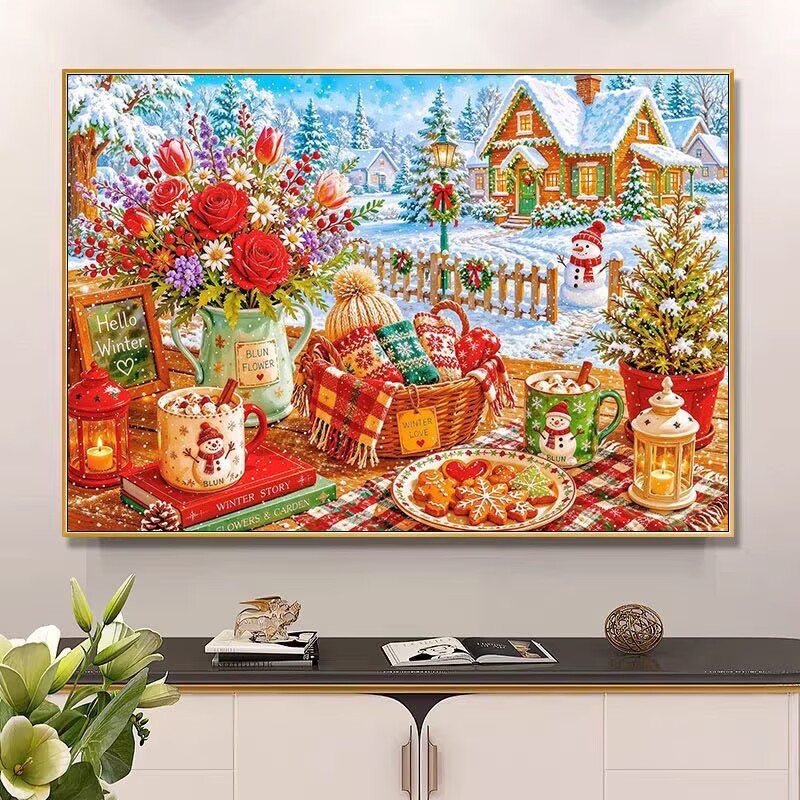 ชุดงานปักครอสสติชลายฤดูหนาว 9C - Embroidery X Stitch บทวิจารณ์และราคา